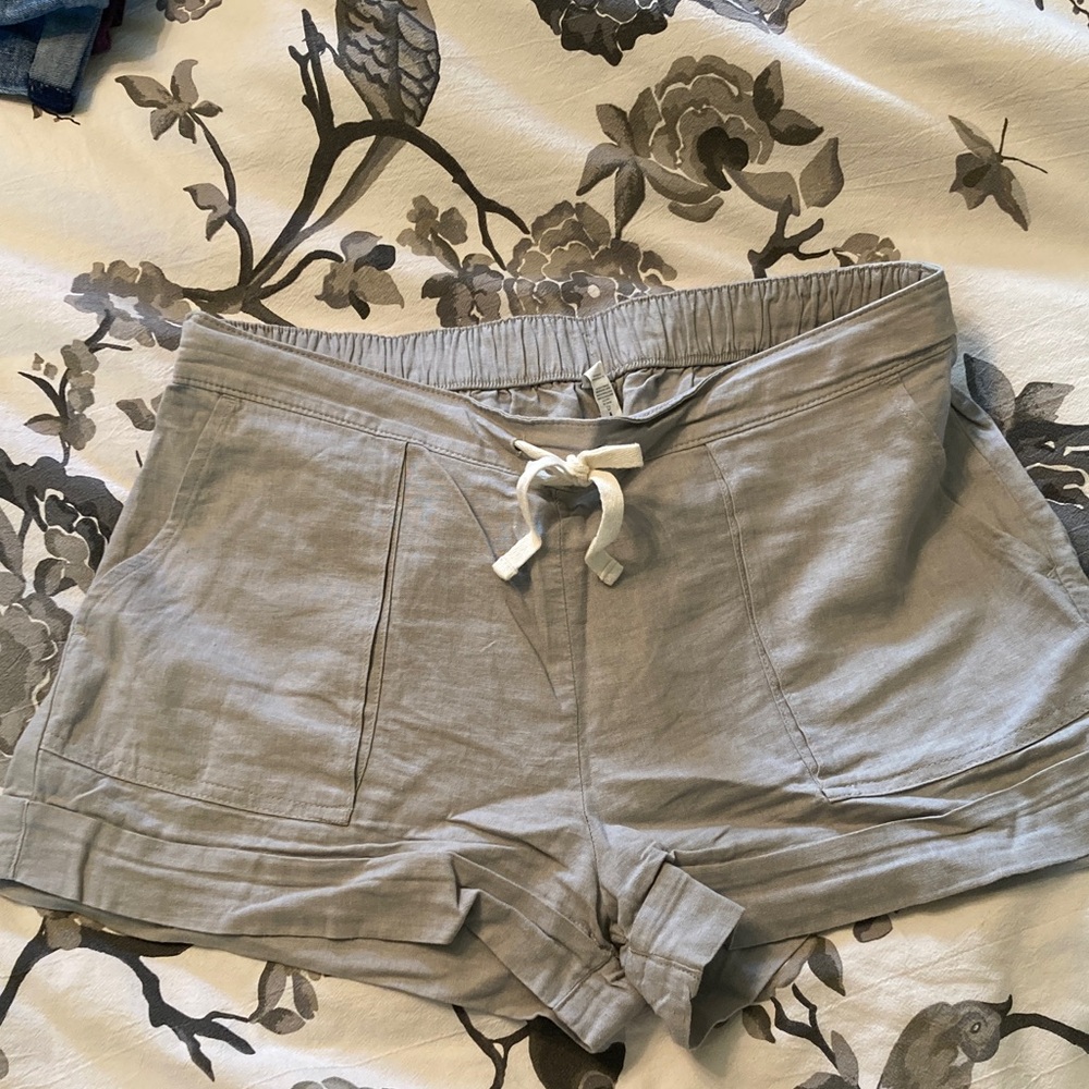 Gray Linen Shorts